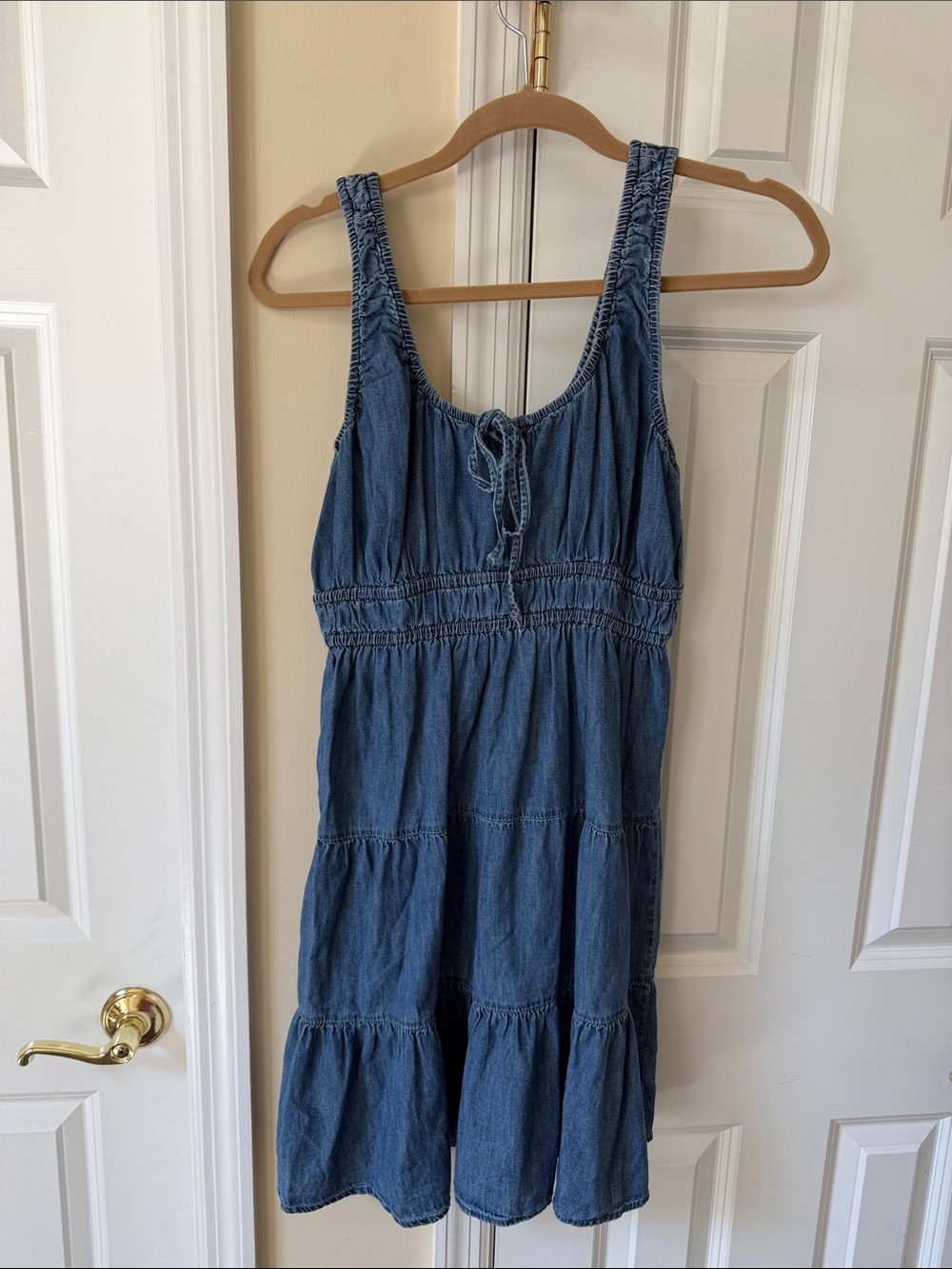 GAP Women’s Denim Tiered Sundress - Blue